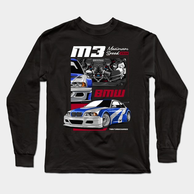 GTR E46 Fan Art Long Sleeve T-Shirt by Harrisaputra